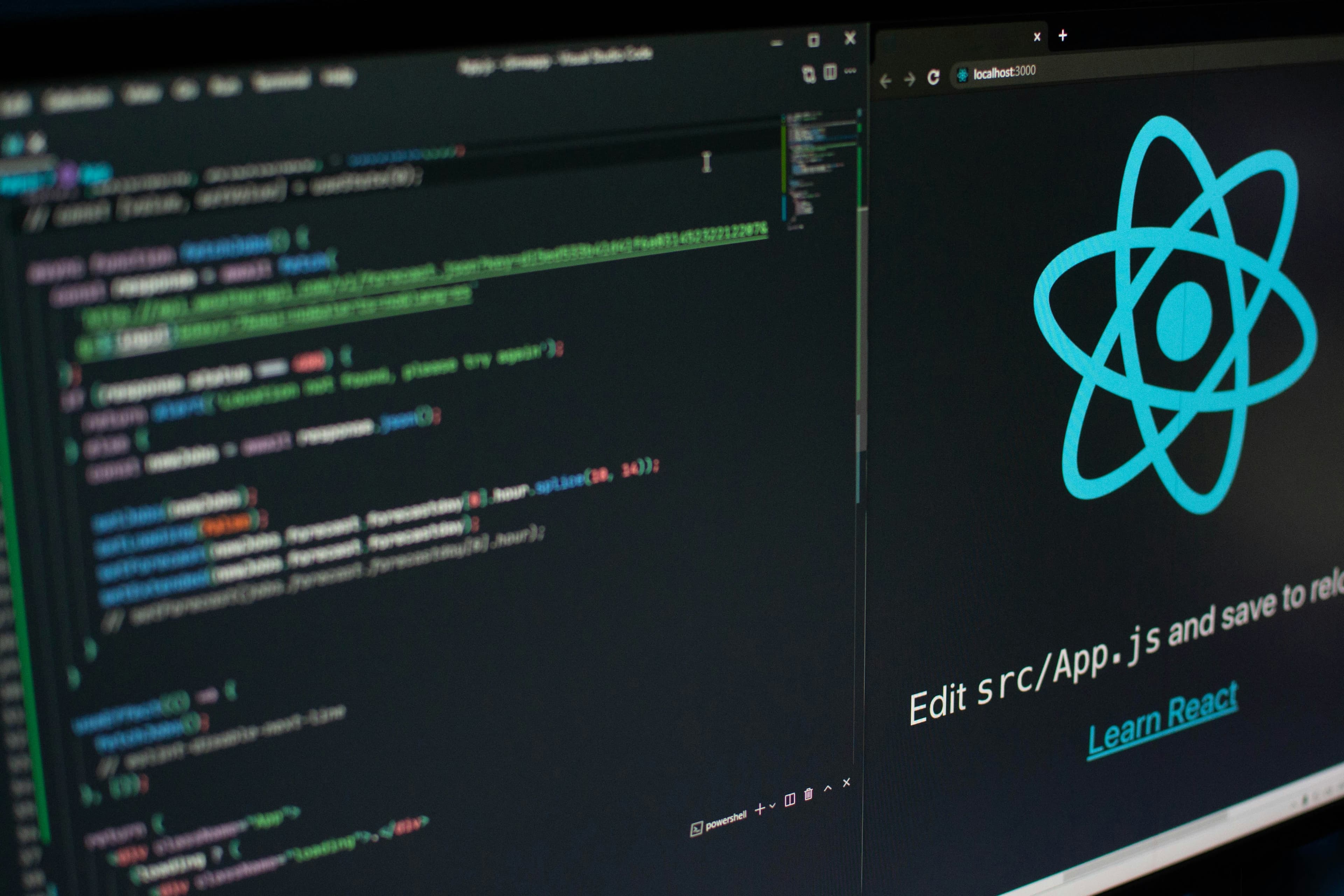Laptop displaying code editor